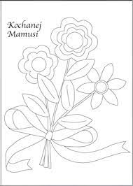 Kolorowanka online: Kolorowanka kwiaty z kokardką dla kochanej mamusi